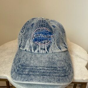 Cotton On Light Blue Denim Baseball Cap with Fish Embroidery